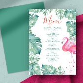 Waterverf Flamingo Tropisch menu Kaart