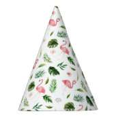 Waterverf Flamingo Tropisch Patroon Feesthoedjes (Rechts)