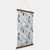 Waterverf Flamingo Tropisch Patroon Hangend Wandkleed (Gebogen)