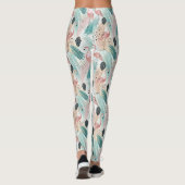 Waterverf Flamingo Tropisch Patroon Leggings (Achterkant)