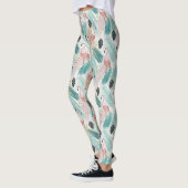 Waterverf Flamingo Tropisch Patroon Leggings (Links)