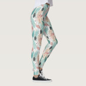 Waterverf Flamingo Tropisch Patroon Leggings (Rechts)