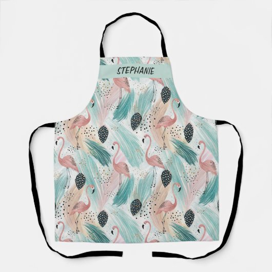 Waterverf Flamingo Tropisch Patroon Schort (Voorkant)