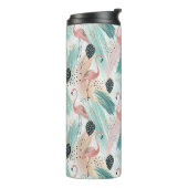 Waterverf Flamingo Tropisch Patroon Thermosbeker (Gedraaid links)