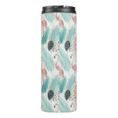 Waterverf Flamingo Tropisch Patroon Thermosbeker (Achterkant)