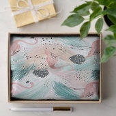 Waterverf Flamingo Tropisch Patroon Tissuepapier (Geschenk)