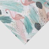 Waterverf Flamingo Tropisch Patroon Tissuepapier (Detail)