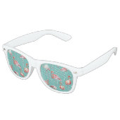 Waterverf flamingo tropisch turquoise retro zonnebril (Gekanteld)
