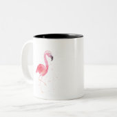 Waterverf Flamingo Tweekleurige Koffiemok (Voorkant links)