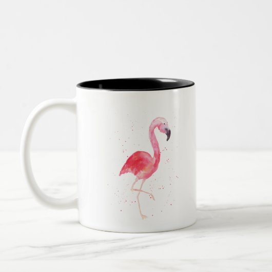 Waterverf Flamingo Tweekleurige Koffiemok (Links)