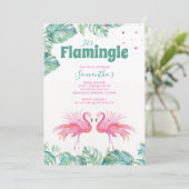 Waterverf Flamingo Vrijgezellenfeest Kaart (Staand voorkant)