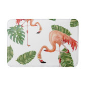 Waterverf Flamingo w Tropical Rainforest Leaves Badmat (Voorkant)