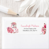 Waterverf Flamingo White Return-adres Etiket (Insitu)