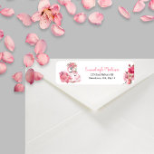 Waterverf Flamingo White Return-adres Etiket