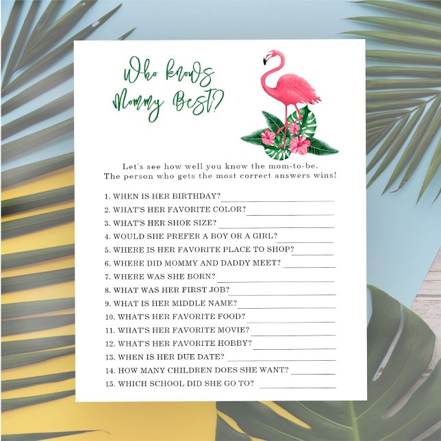 Waterverf Flamingo - Wie kent mama het beste (Creator heeft geüpload)