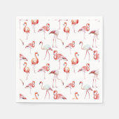 Waterverf flamingo wit patroon tropisch servetten (Voorkant)