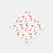 Waterverf flamingo wit patroon tropisch servetten (Hoek)