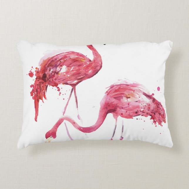 Waterverf flamingo's, elegant ontwerp. accent kussen (Voorkant)