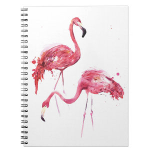 Waterverf flamingo's, elegant ontwerp. notitieboek