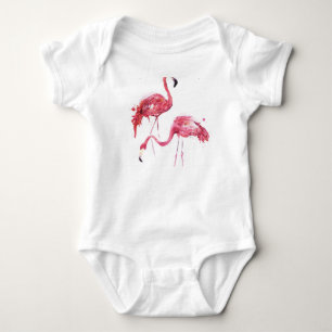 Waterverf flamingo's, elegant ontwerp. romper