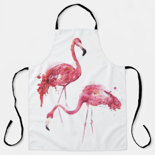 Waterverf flamingo's, elegant ontwerp. schort