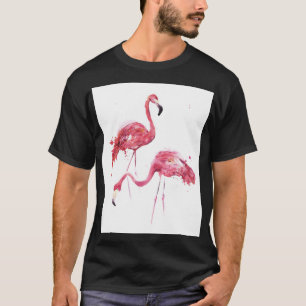 Waterverf flamingo's, elegant ontwerp. t-shirt