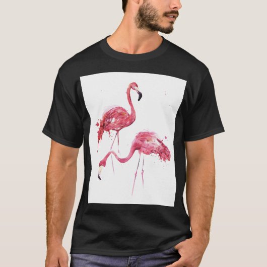 Waterverf flamingo's, elegant ontwerp. t-shirt (Voorkant)