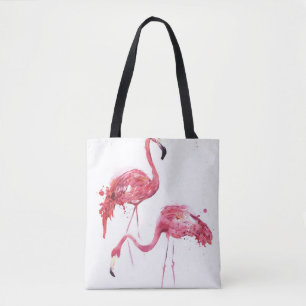Waterverf flamingo's, elegant ontwerp. tote bag
