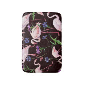 Waterverf flamingo's en wilde bloemmotief. badmat (Voorkant Verticaal)