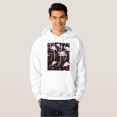 Waterverf flamingo's en wilde bloemmotief. hoodie (Voorkant volledig)