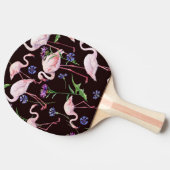 Waterverf flamingo's en wilde bloemmotief. tafeltennisbatje (Zijkant)