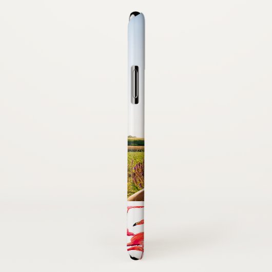 Waterverf Flamingos | Foto en monogram toevoegen Case-Mate iPhone Case (Achterkant / rechts)