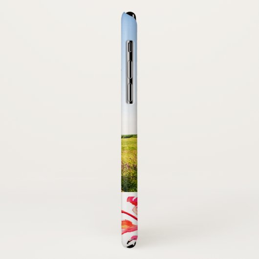 Waterverf Flamingos | Foto en monogram toevoegen Case-Mate iPhone Case (Achterkant/links)