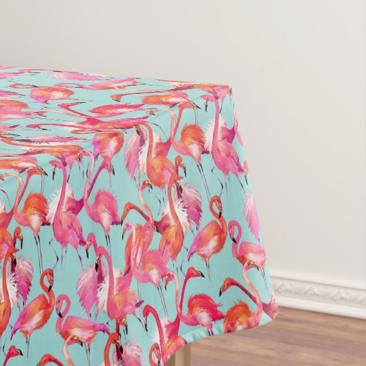Waterverf Flamingos Gathered 2 Tafelkleed (Voorbeeld)