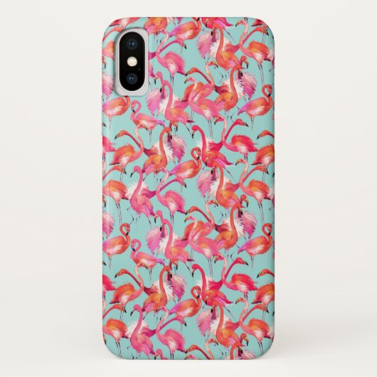 Waterverf Flamingos Gathered Case-Mate iPhone Case (Achterkant)
