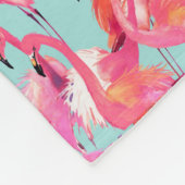 Waterverf Flamingos Gathered Fleece Deken (Hoek)