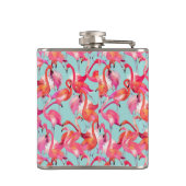 Waterverf Flamingos Gathered Heupfles (Achterkant)