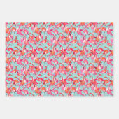 Waterverf Flamingos Gathered Inpakpapier Vel (Voorkant 2)