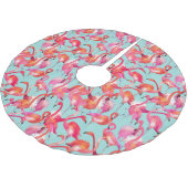 Waterverf Flamingos Gathered Kerstboom Rok (Gekanteld)