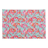 Waterverf Flamingos Gathered Kussensloop (Achterkant-Rechts)