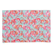 Waterverf Flamingos Gathered Kussensloop (Voorkant-Rechts)