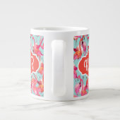 Waterverf Flamingos Gathered | Monogram Grote Koffiekop (Achterkant)
