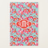 Waterverf Flamingos Gathered | Monogram Planner (Voorkant)