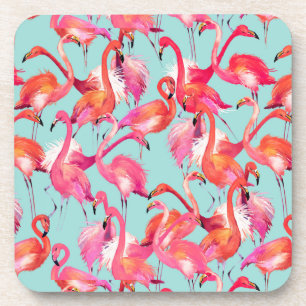 Waterverf Flamingos Gathered Onderzetter