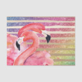 Waterverf Flamingos Glitter Gold Stripes Tissuepapier (Voorkant)