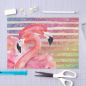 Waterverf Flamingos Glitter Gold Stripes Tissuepapier (Craft)