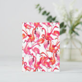 Waterverf flamingo's in Waterverven 2 Briefkaart (Staand voorkant)