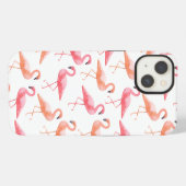 Waterverf Flamingos iPhone Hoesje (Achterkant horizontaal)