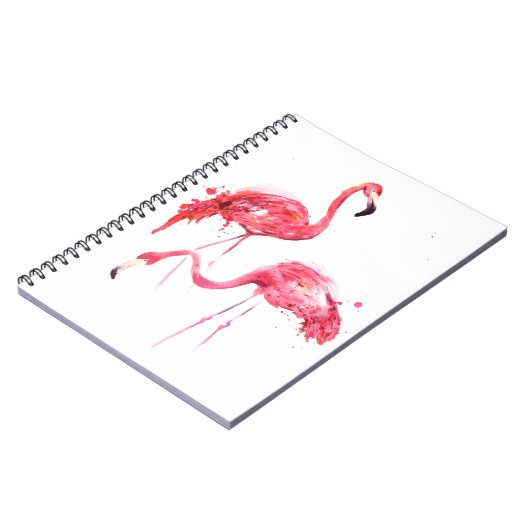 Waterverf flamingos notitieboek (Linkerzijde)