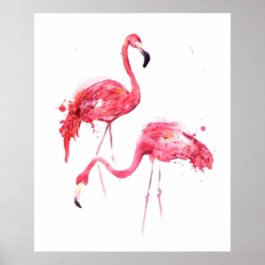 Waterverf flamingos poster (Voorkant)